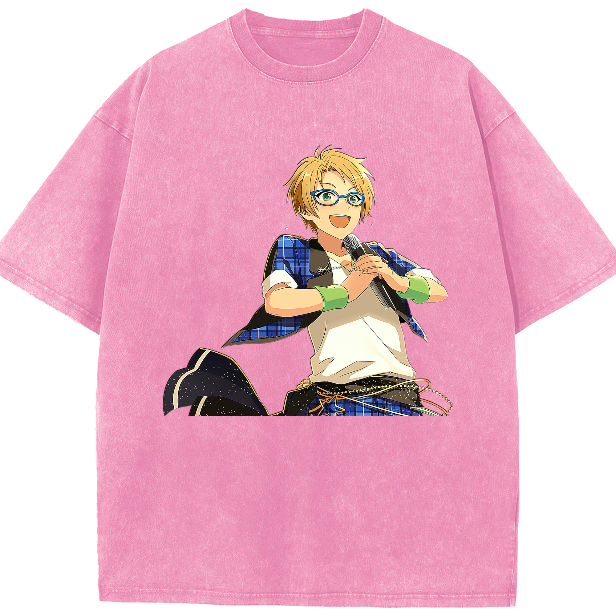 （画像用） あんさんぶるスターズ! Ensemble Stars 綿100% ヴィンテージ風 半袖Tシャツ（フロントプリント）
